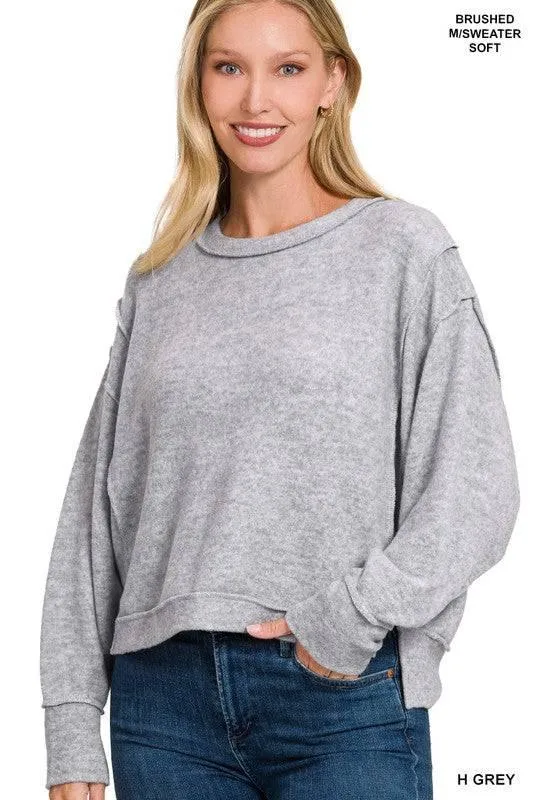 Zenana Exposed Seam Sweater