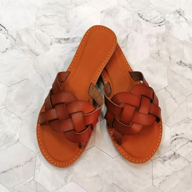 ZONNEBLOEM Leather Slip-On Sandals